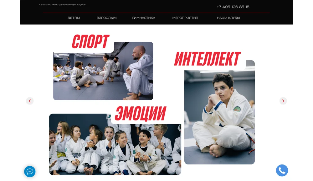 Сайт спортивных клубов Gymnasium